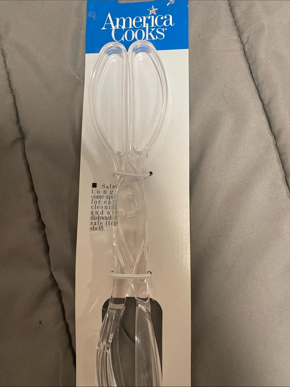 Clear Plastic Serving Tongs - Transparent Kitchen Utensil